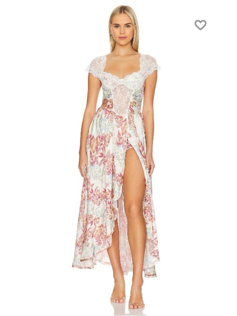Free People Bad For You Lace-Back Floral Maxi Dress Size XL (READ) NWT